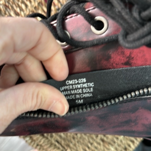 Dolls kill Current Mood Booked Out Combat Boots 5 preowned its dark red burgundy - Picture 10 of 13